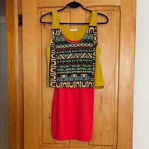 M.  Colorful Geometric Pattern Dress set